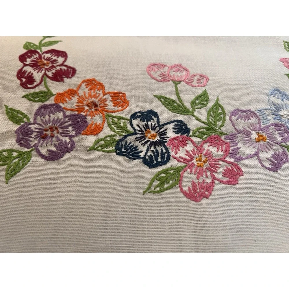 Lot- 5 Vintage Dresser Scarfs EMBROIDERED Table Runner  Floral‎ Bows Woven MCM